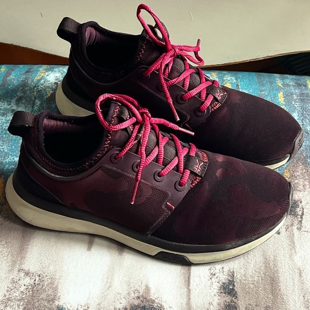 Kuru Atom Walking/Every Day Athletic Shoe Camo Wine Pink